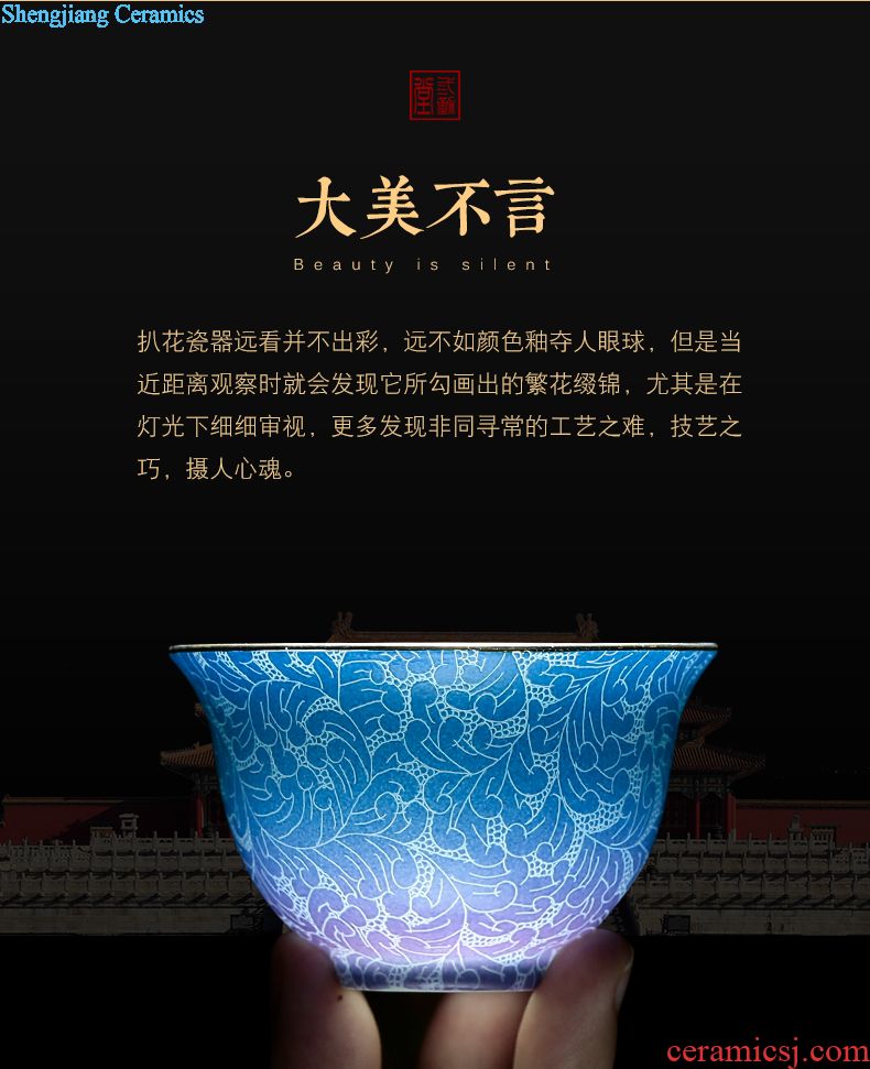 Three frequently hall official kiln glaze crack cup a pot of two cups of jingdezhen ceramic tea set TZS050 portable travel