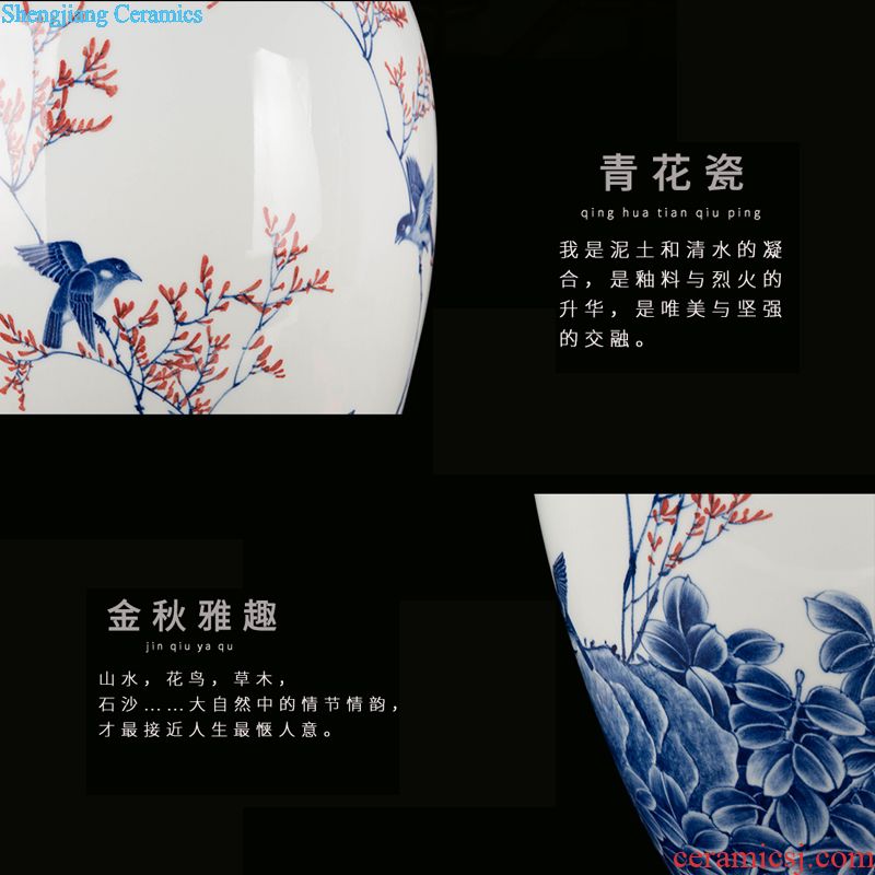 Jingdezhen ceramic new Chinese general canned adorn article place to live in the sitting room of blue and white porcelain vase decoration in China