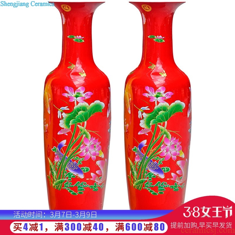 Cb133 jingdezhen ceramics famous hand-painted enamel vase blooming flowers Chinese handicraft furnishing articles in the living room