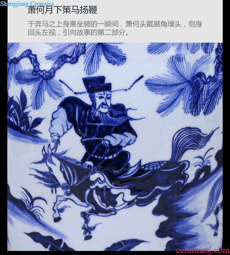 Jingdezhen ceramics hand-painted large vases, flower arrangement sitting room of Chinese style household adornment TV ark rich ancient frame furnishing articles