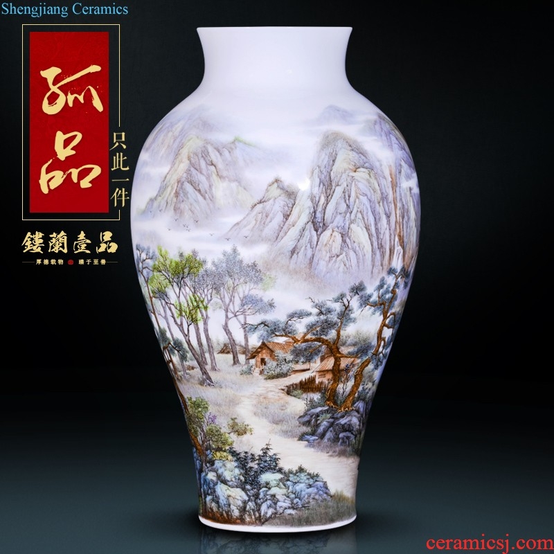 Jingdezhen ceramic color bucket melon leng vase sitting room the bedroom TV ark of new Chinese style household decorative items furnishing articles