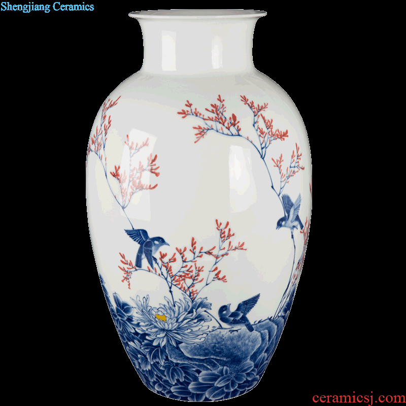 Jingdezhen ceramic new Chinese general canned adorn article place to live in the sitting room of blue and white porcelain vase decoration in China