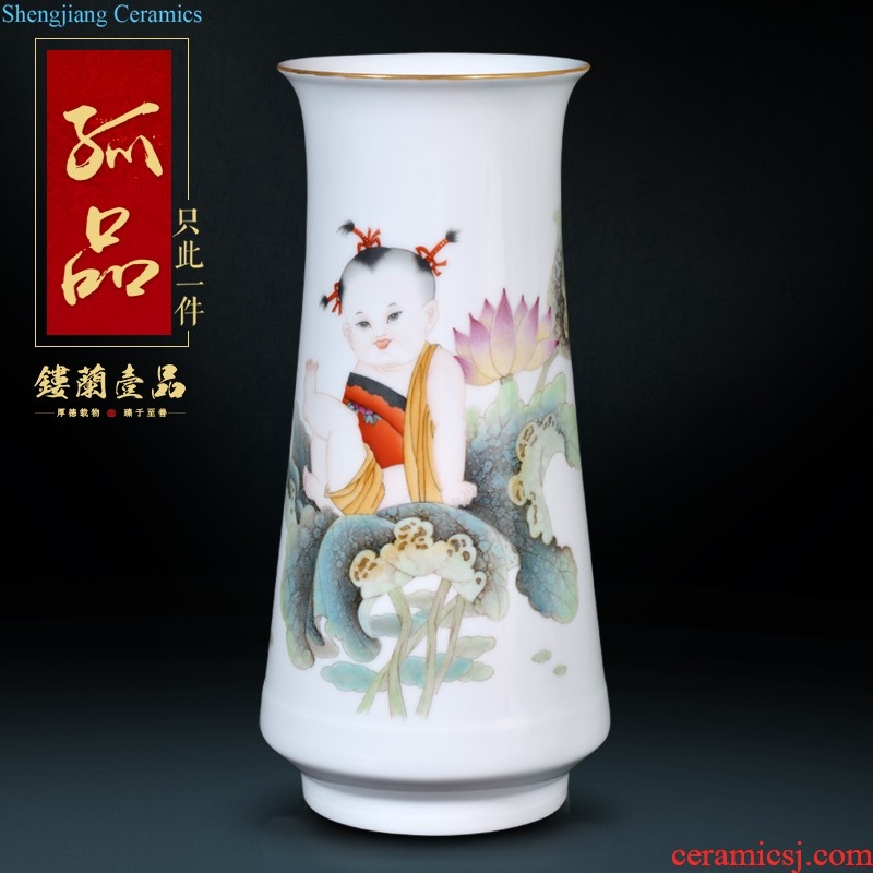 Jingdezhen ceramics archaize color bucket shou wen Chinese style furnishing articles of porcelain household hang dish hanging decorations of marriage