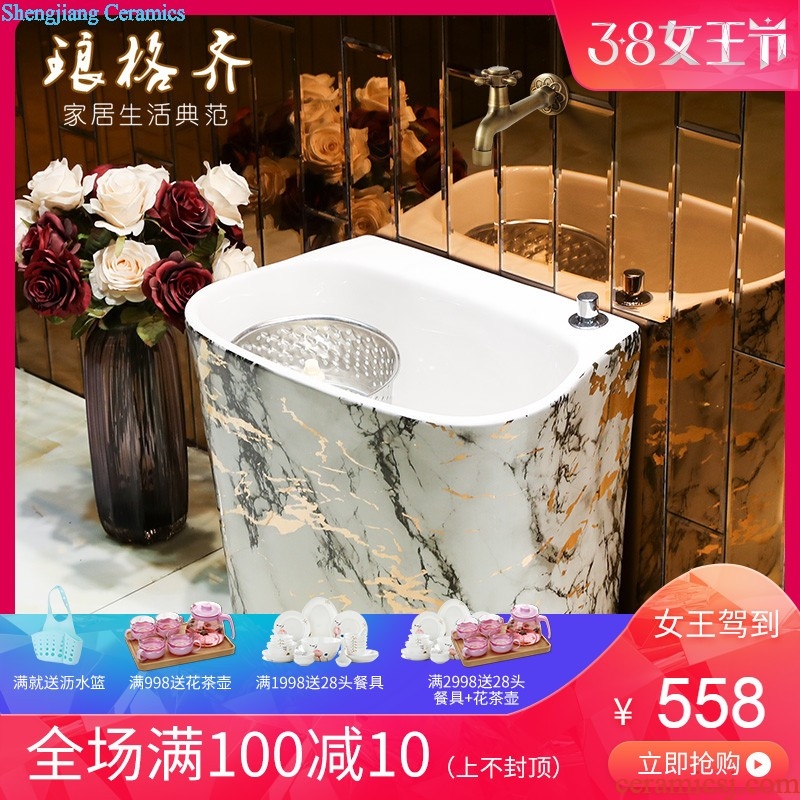 European Mediterranean rectangle ceramic lavatory sink basin art stage basin bathroom wash gargle household