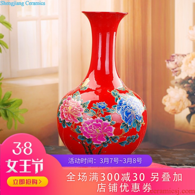 Sitting room 317 jingdezhen ceramic glaze color yellow vase classical decorative home furnishing articles Art crafts