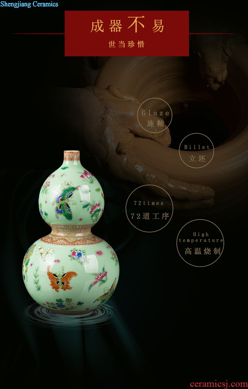 Jingdezhen ceramic hand-painted famille rose porcelain vase furnishing articles opened new Chinese style household decoration craft porcelain gifts