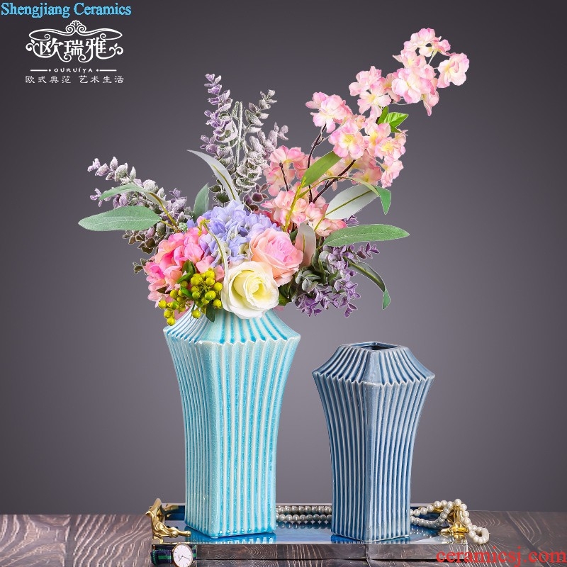 Table vase decoration European style living room TV cabinet simulation flower flower flower creative ceramics handicraft furnishing articles