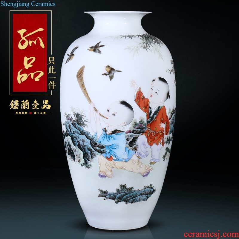 Jingdezhen ceramic vases, modern Chinese painting of flowers and flower arrangement home sitting room bedroom TV ark decorative furnishing articles