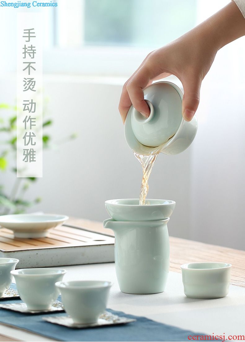 Drink to employ Japanese contracted cover kiln ceramic handmade pot cover set recommended cover tea accessories