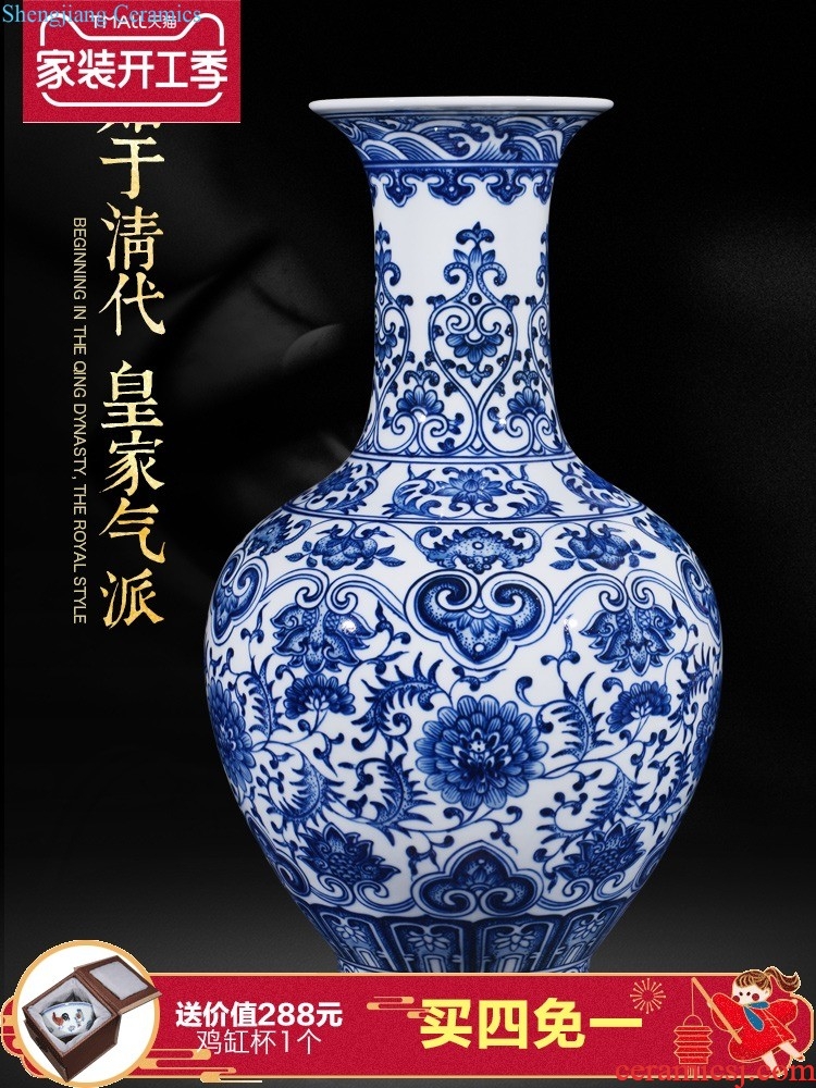 Jingdezhen ceramics hand-painted porcelain vase new Chinese style household decoration decoration sitting room furnishing articles furnishing articles flower arrangement