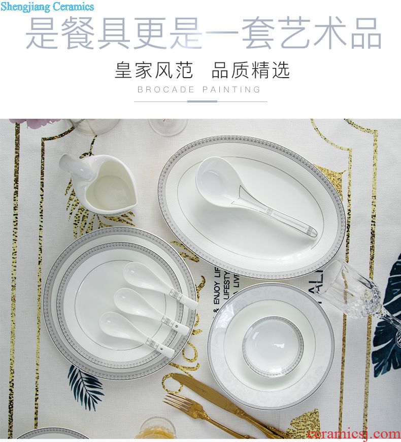 Jingdezhen tableware suit dishes household contracted archives tableware dishes suit household Nordic tableware gift boxes