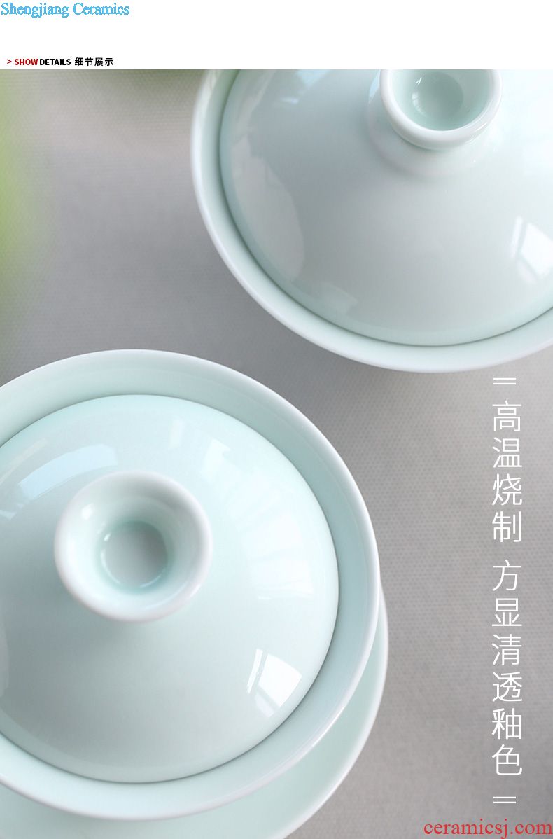 Drink to employ Japanese contracted cover kiln ceramic handmade pot cover set recommended cover tea accessories