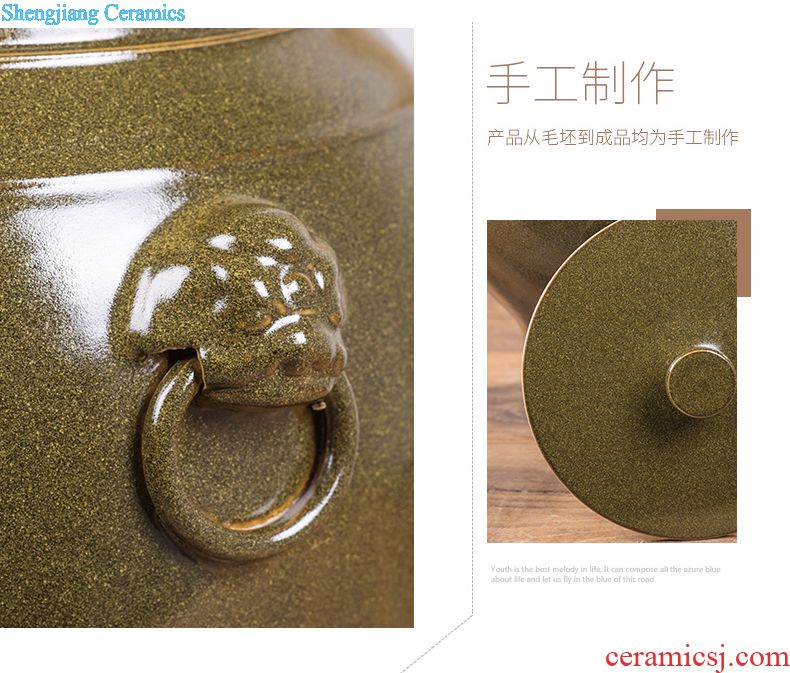 Jingdezhen TaoYang water lily porcelain basin water furnishing articles furnishing articles of handicraft feng shui turtle cylinder tank water is shallow