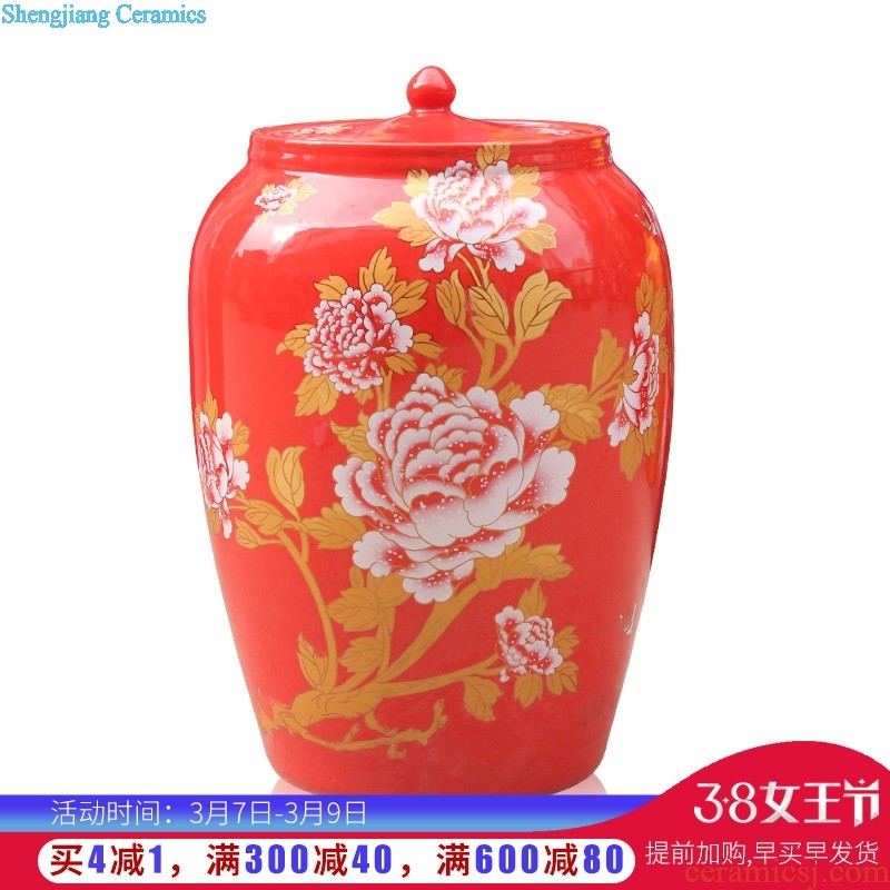 Jingdezhen chinaware paint hand-painted pu 'er tea pot with cover household seal storage tanks Chinese tea set size