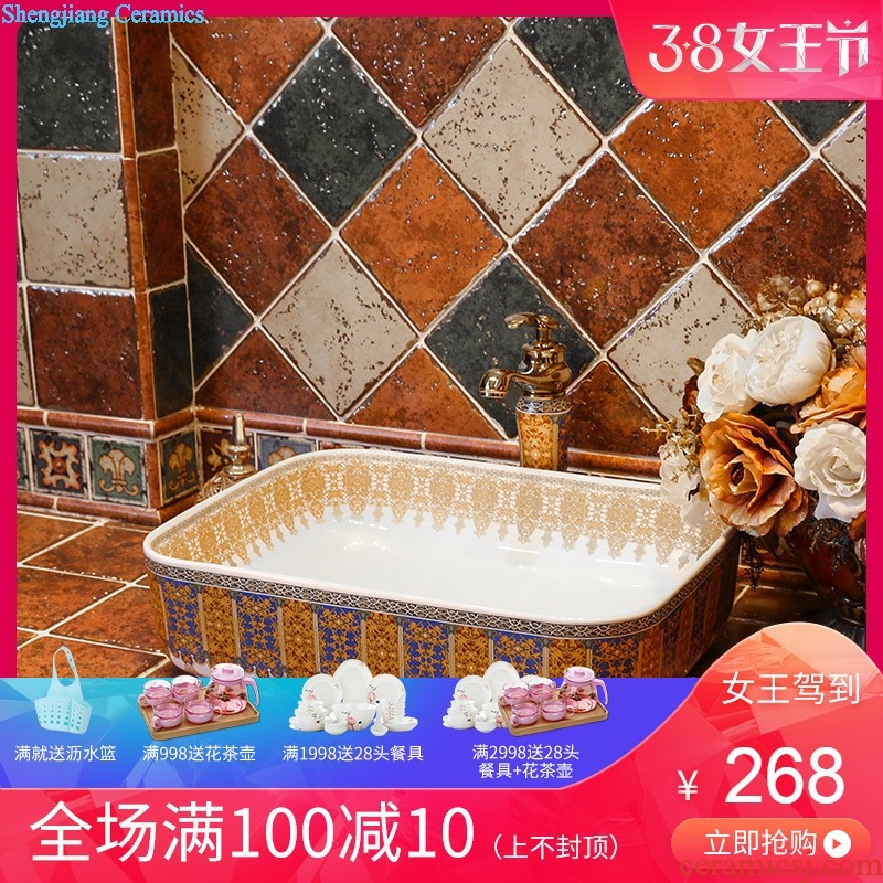 The package mailed Jingdezhen ceramic art mop basin mop mop pool pool Quietly elegant jasmine