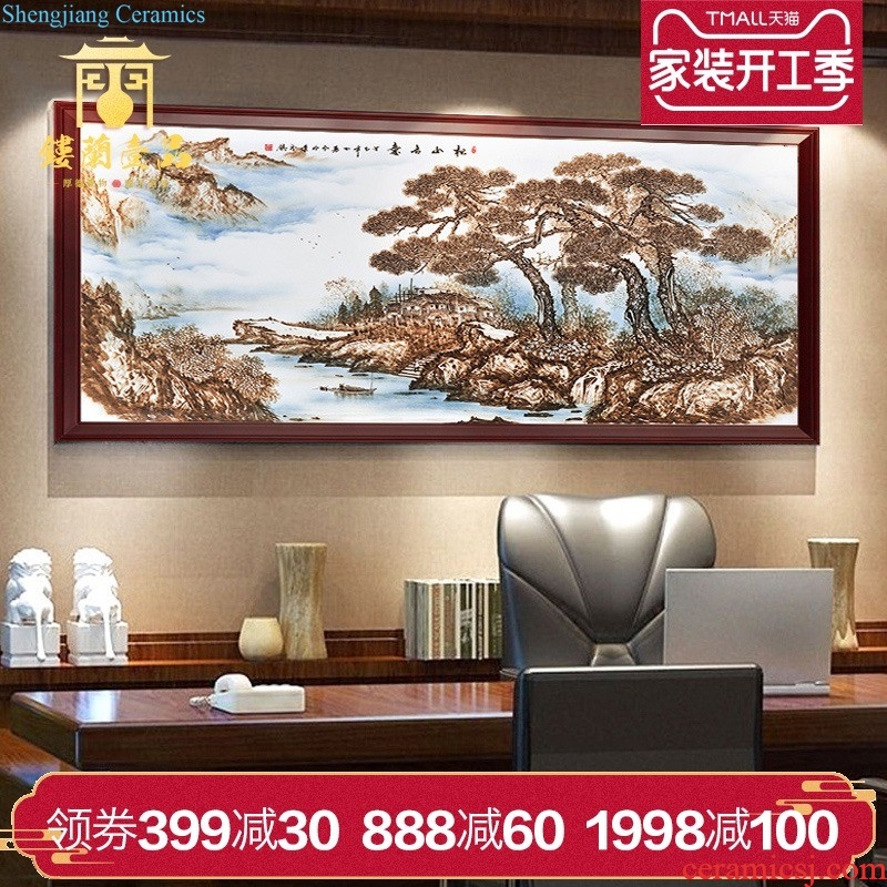 Jingdezhen ceramics hand-painted porcelain plate paintings of Chinese style living room mural teahouse porch hang a picture decoration gifts