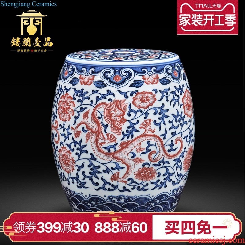 Jingdezhen ceramics imitation qing qianlong flower celestial landing big bottles of Chinese modern decorative home furnishing articles collection