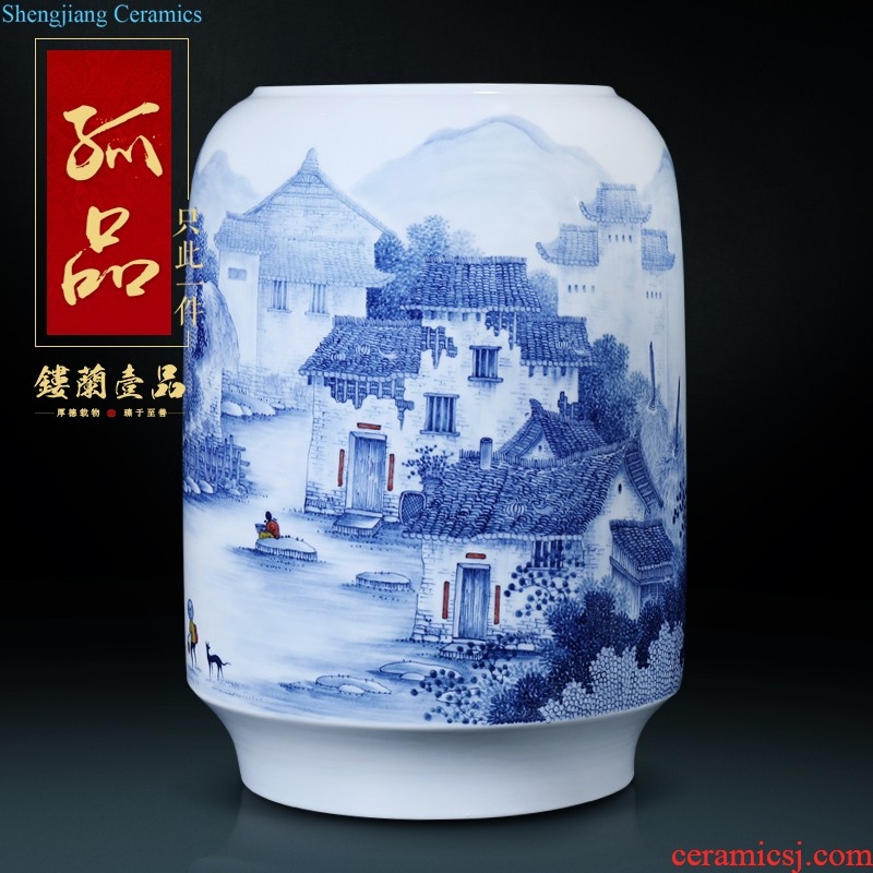 Master of jingdezhen ceramics hand-painted famille rose flower vase rallied all the way home sitting room adornment collection furnishing articles