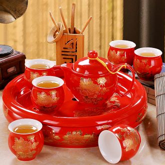 Your kiln was suit household contracted jingdezhen ceramic open the slice your porcelain teapot teacup of a complete set of Chinese kung fu