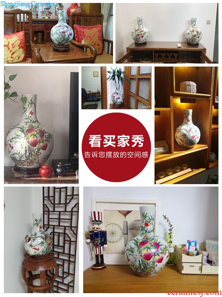 Jingdezhen blue and white porcelain vases, flower arrangement furnishing articles sitting room adornment of new Chinese style household ceramics handicraft gifts