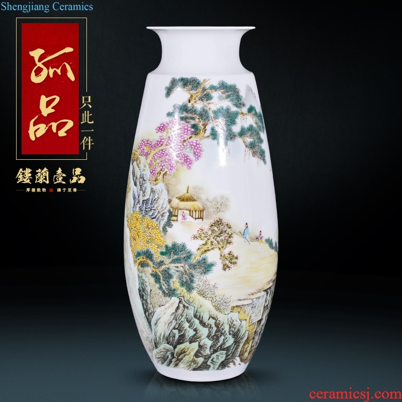 Jingdezhen ceramics hand-painted ceramic flower arranging dried flower vase home sitting room TV ark adornment furnishing articles