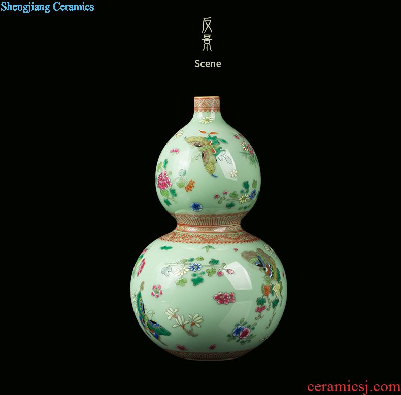 Jingdezhen ceramic hand-painted famille rose porcelain vase furnishing articles opened new Chinese style household decoration craft porcelain gifts