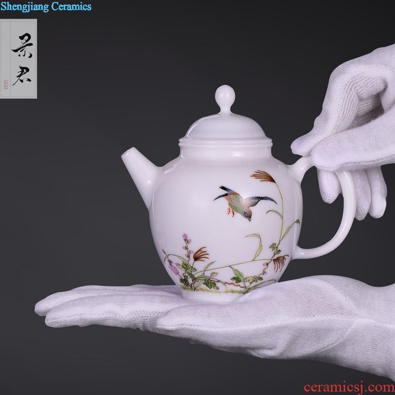 JingJun Jingdezhen longfeng hand-painted porcelain ceramic pot of bearing dry plate of a pot of ground mat tea table with porcelain tea