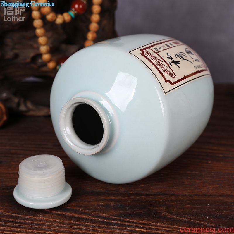 Jingdezhen ceramic jars sealing small bottle 1 catty 3 jins 5 jins of bubble wine pot liquor bottle it to lock