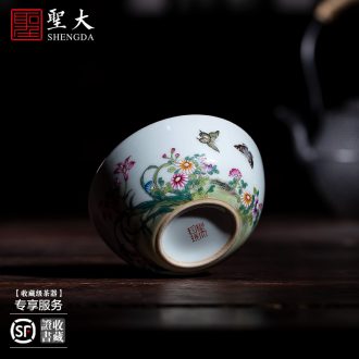 Holy big ceramic kung fu masters cup antique hand-painted porcelain cups longfeng wear pattern meditation cups of jingdezhen tea service