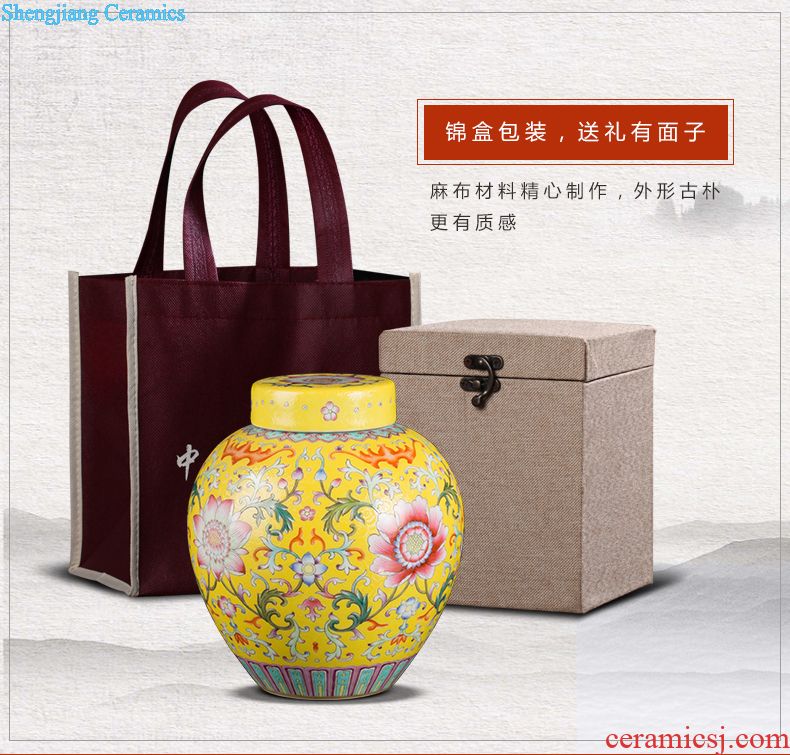 Jingdezhen ceramic manual tong qu caddy of new Chinese style household pu-erh tea seal save receives a large