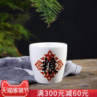 Jingdezhen ceramic jar 20/50/100 jins cylinder tank altar wine bubble wine barrel with tap