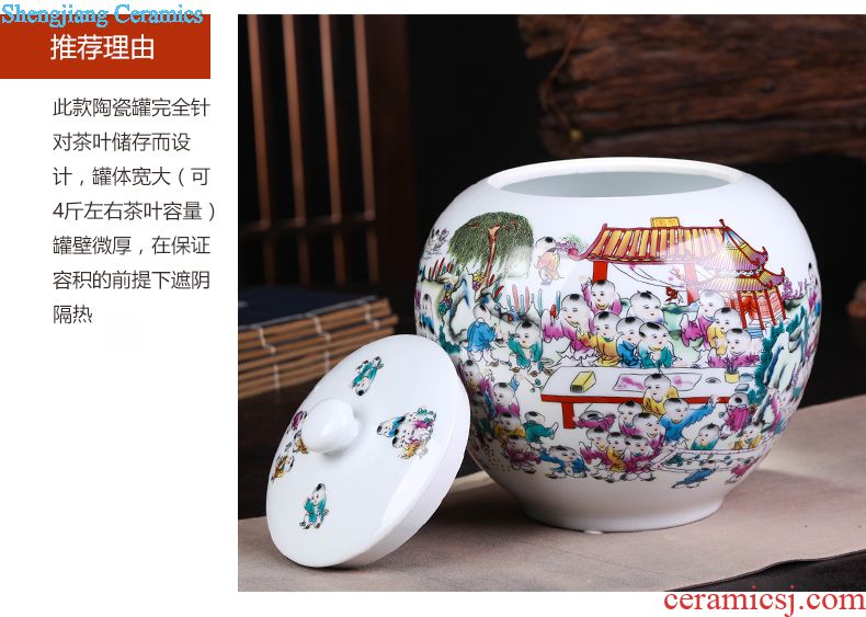 Jingdezhen ceramic cake tea cake the seventh, peulthai the large tea caddy household box seal pot