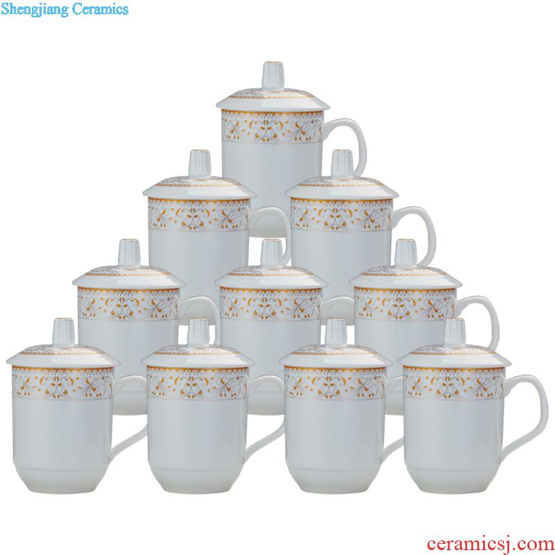 Jingdezhen export creative dragon glass ceramic cup with cover glass office mug cup gift mugs personality