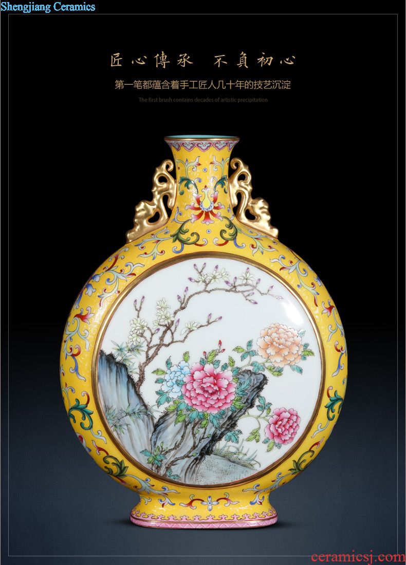 Jingdezhen ceramics furnishing articles imitation qing qianlong fuels the dragon celestial vase Chinese style household decorative arts and crafts