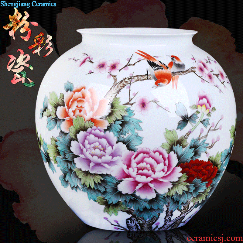 Jingdezhen ceramics archaize floor pastel big vase decoration home sitting room mesa restoring ancient ways furnishing articles of handicraft