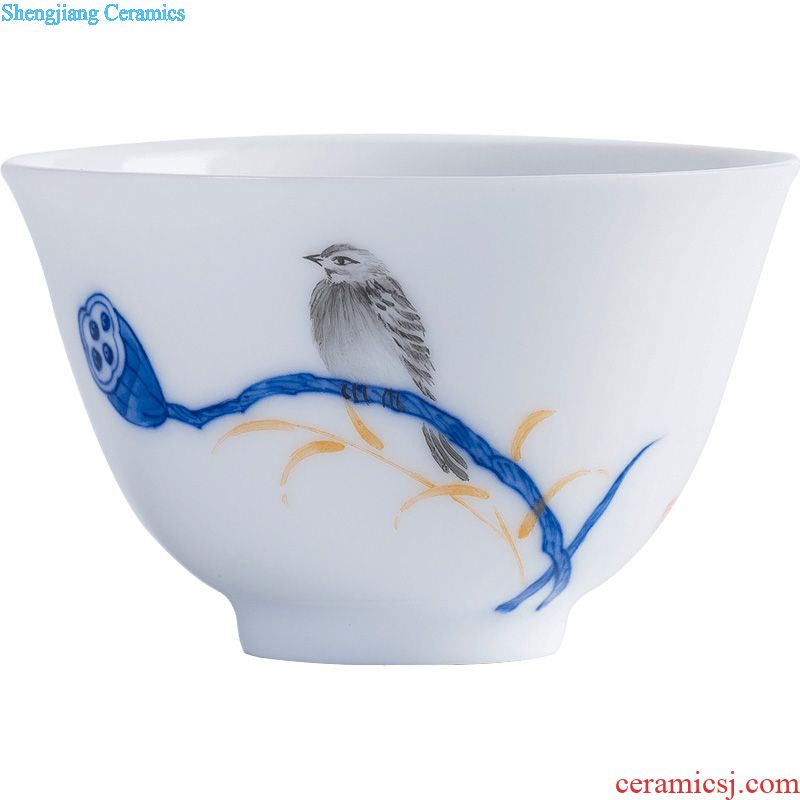 St the ceramic kung fu tea master cup hand-painted mantra poly incense sample tea cup jingdezhen blue and white paint great tea sets