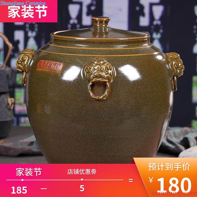 Jingdezhen ceramic general puer tea cake large pot sealed container tank storage tank porcelain tea pot