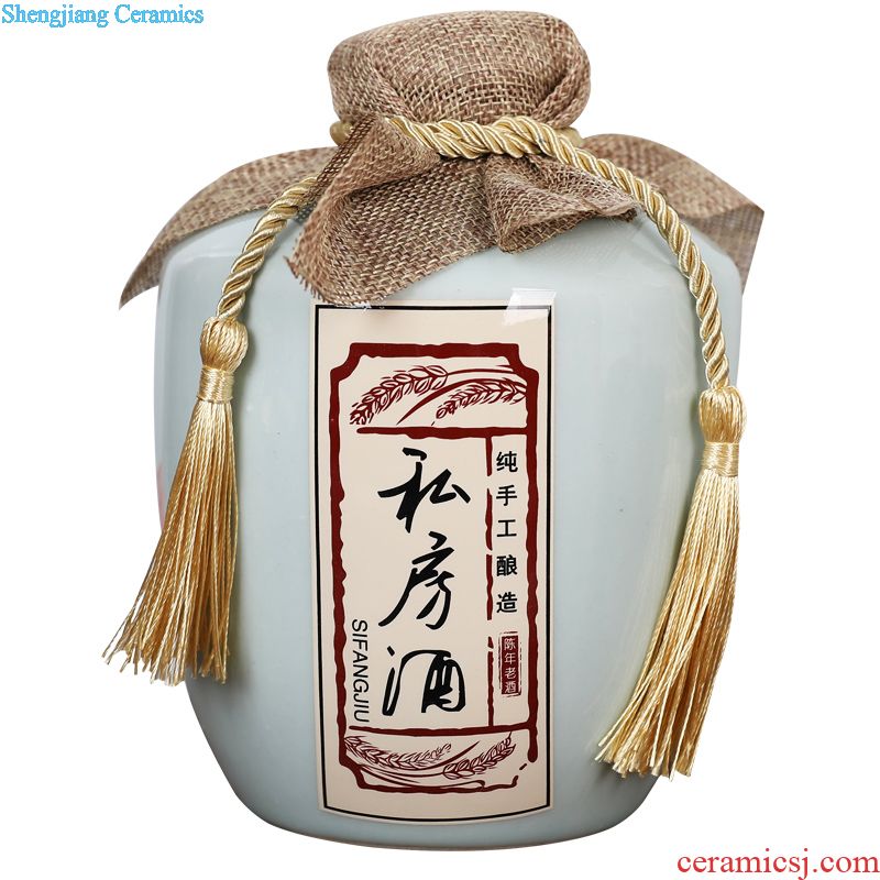 Jingdezhen ceramic jars sealing small bottle 1 catty 3 jins 5 jins of bubble wine pot liquor bottle it to lock