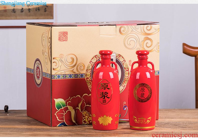 Jingdezhen ceramic it creative decoration 50 kg bottle tea barrel at the end of the storage tank ricer box sealed jar