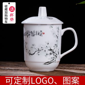 Ceramic cups with cover filter tea cup hand-painted glass household China cups jingdezhen tea custom office
