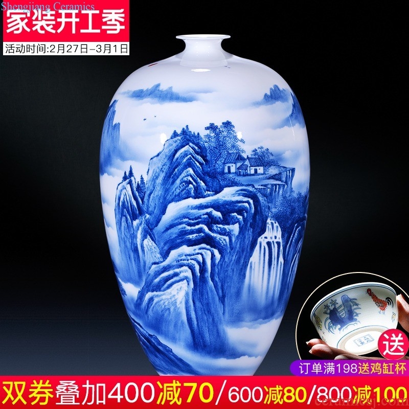 Jingdezhen ceramics vase imitation qianlong colored enamel vase retro flower arranging place Chinese style household ornaments