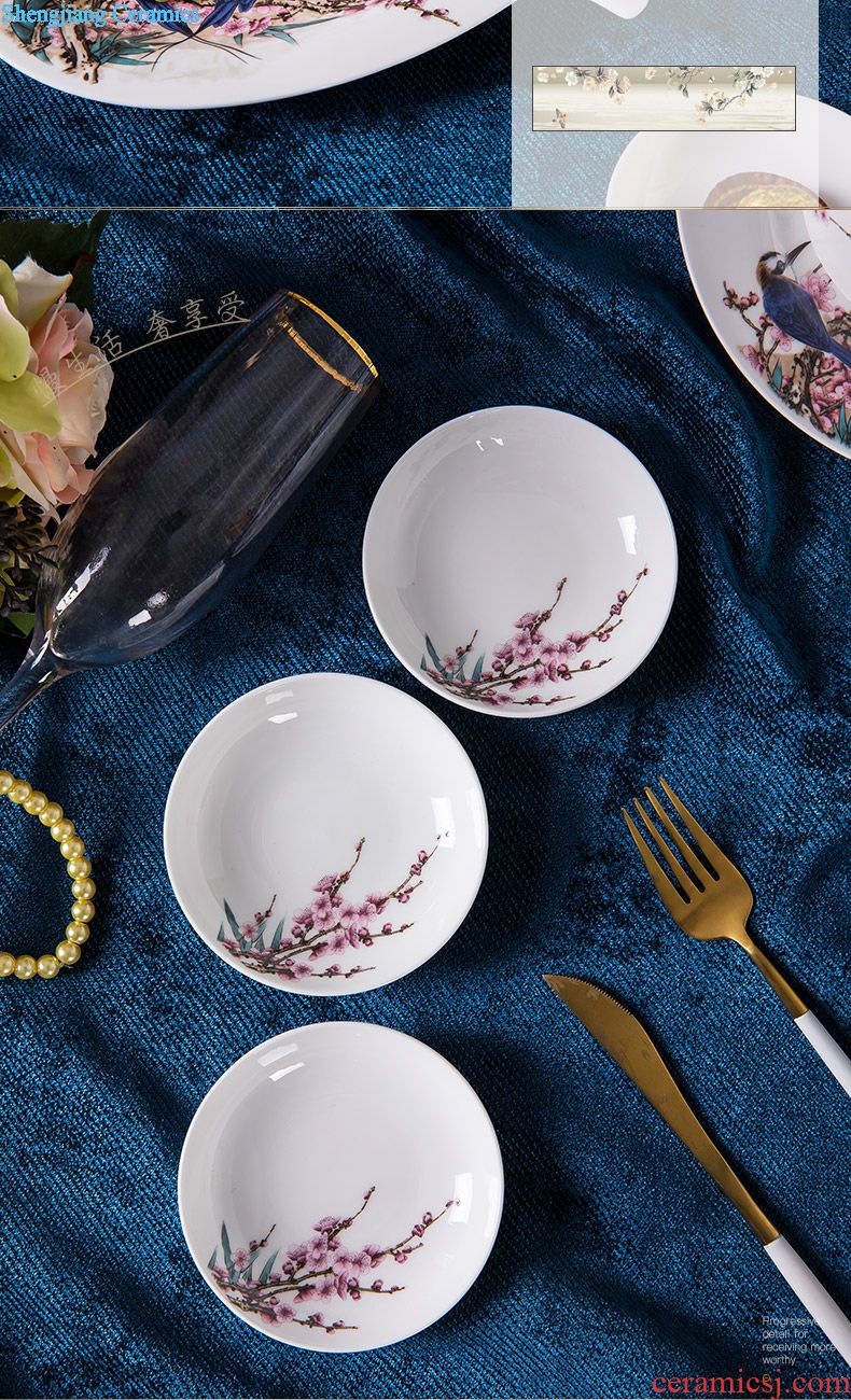 Jingdezhen tableware suit American dishes suit Creative household ceramic bowl european-style bone porcelain bowl chopsticks plate