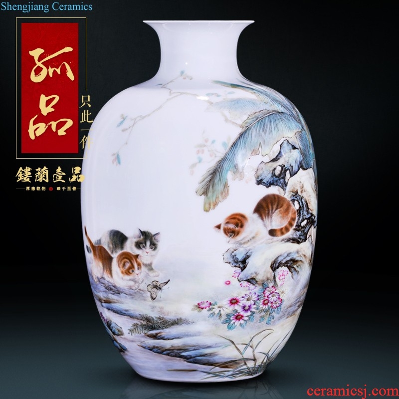 Jingdezhen ceramic colored enamel colour many children were floret bottle collection of adornment of Chinese style household furnishing articles