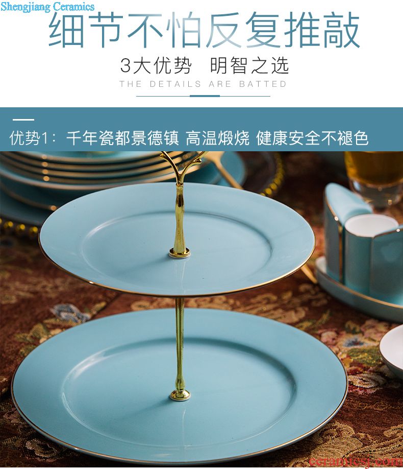 Set bowl dishes suit household bowl suit ikea dishes plate suit jingdezhen ceramic tableware gifts