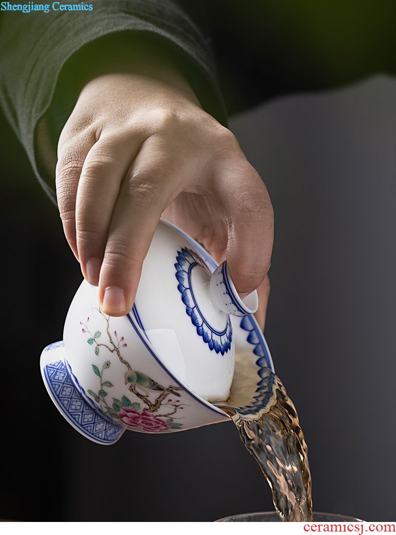 Jingdezhen ceramic wire inlay masters cup by hand Colored enamel sample tea cup individual cup lotus kung fu tea cup
