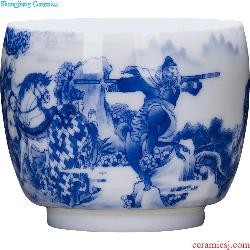 Holy big ceramic kung fu masters cup hand-painted porcelain cups literati landscape sample tea cup all hand of jingdezhen tea service