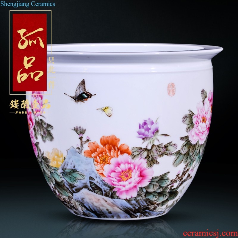 High-quality goods of jingdezhen ceramics Hu Guangzhen hand-painted heavy powder enamel new Chinese style household decorative vase furnishing articles