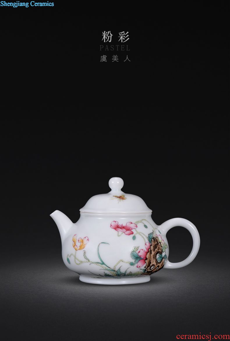 JingJun jingdezhen ceramics ji blue paint all hand three tureen kung fu tea bowl