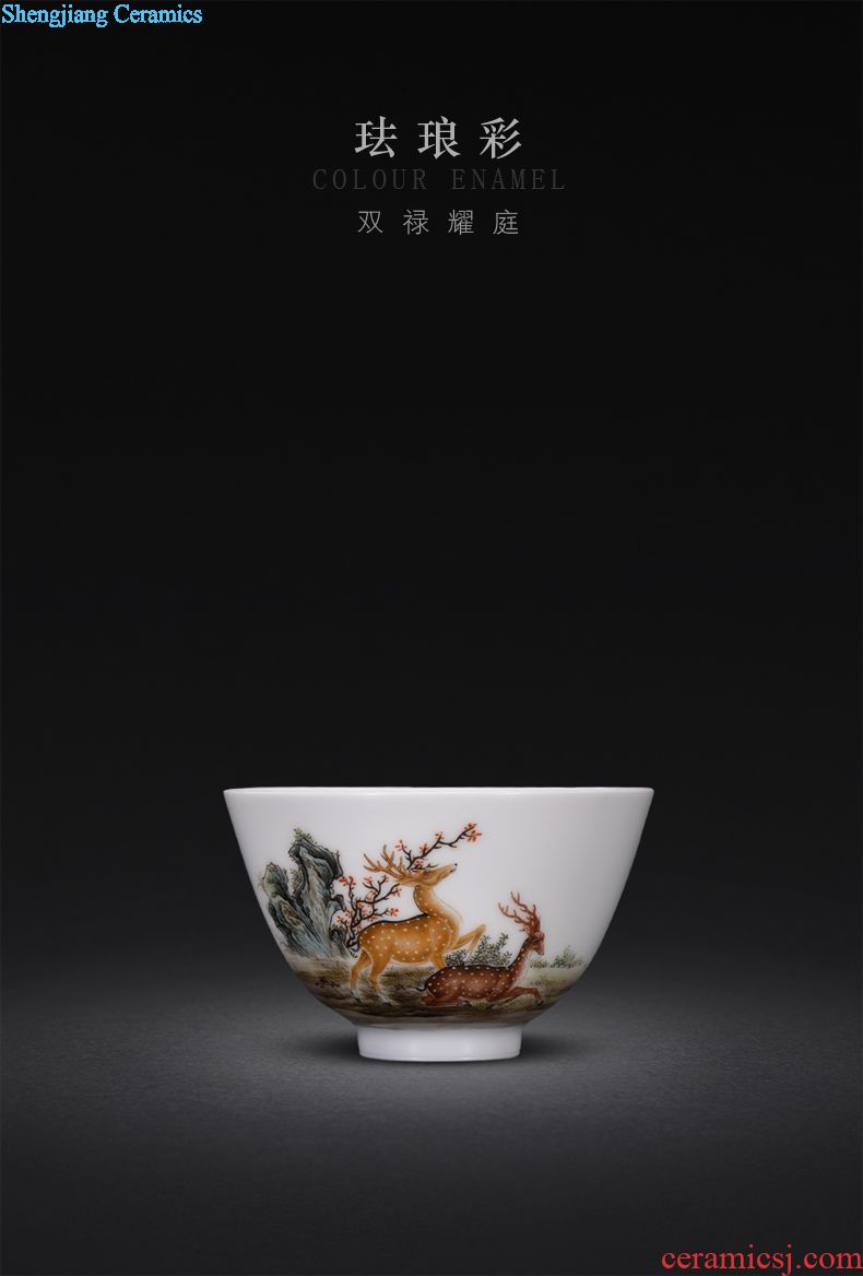 JingJun jingdezhen ceramic cups kung fu masters cup hand-painted sample tea cup noggin all hand of blue and white porcelain tea set