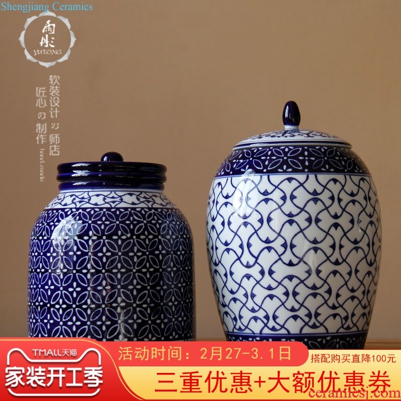 Rain tong home | jingdezhen ceramics powder enamel light drum decorative furnishing articles european-style home sitting room decoration porcelain